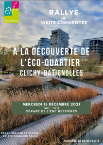 Affiche Rallye BTS Tourisme découverte éco quartier batignolles