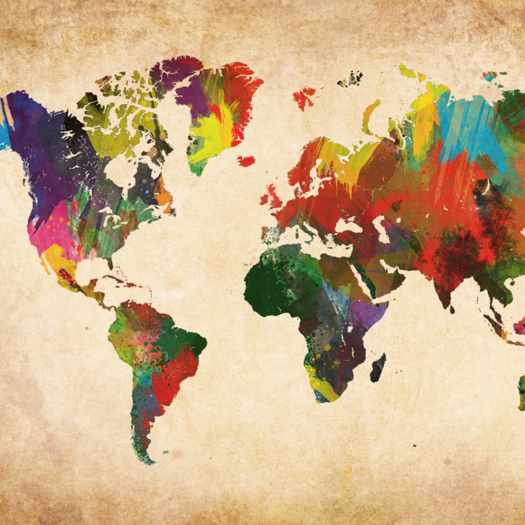 carte monde colorée