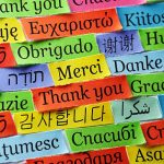 Thank You Word Cloud printed on colorful  paper different languages