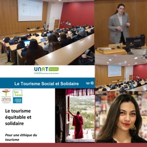 Étudiants de L'école nationale de Paris Bessieres assistant à des interventions sur le tourisme social, solidaire et équitable avec des expertes de l’UNAT et de l’ATES