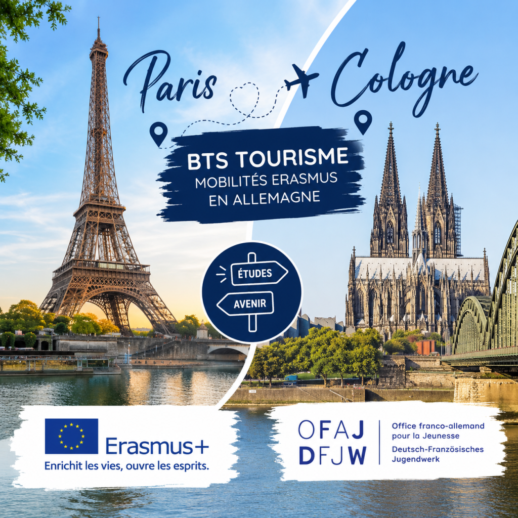 Visuel des mobilités Erasmus du BTS Tourisme de ecole commerce Paris